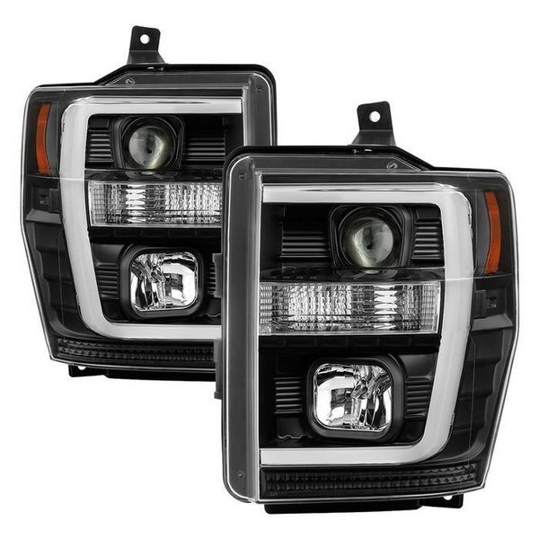 Spyder Automotive 08-10 F250/350/450 SD VERSION 2 PROJECTOR HEADLIGHTS-LIGHT BAR DRL-BLACK 5084477